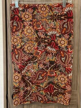LULAROE Womens Multi Color /floral Elastic Waist Skirt Size Small